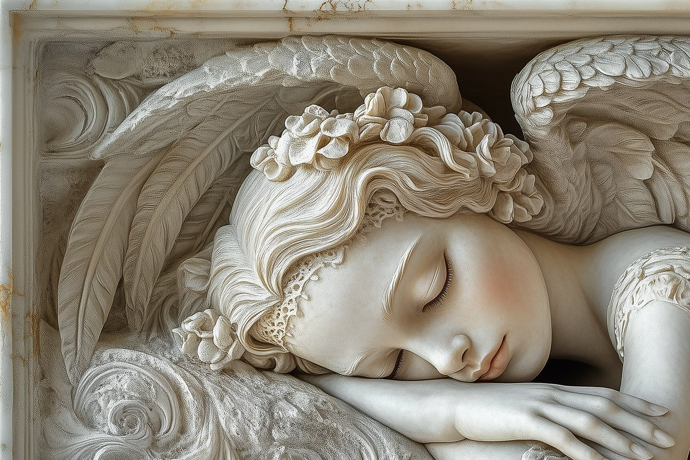Sweet Marble Angel Sleeping