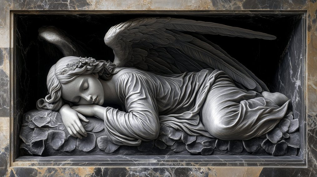 Sleeping Angel Black Marble
