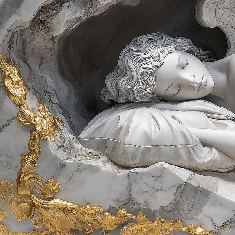 Sleeping Angel Carrara Gold