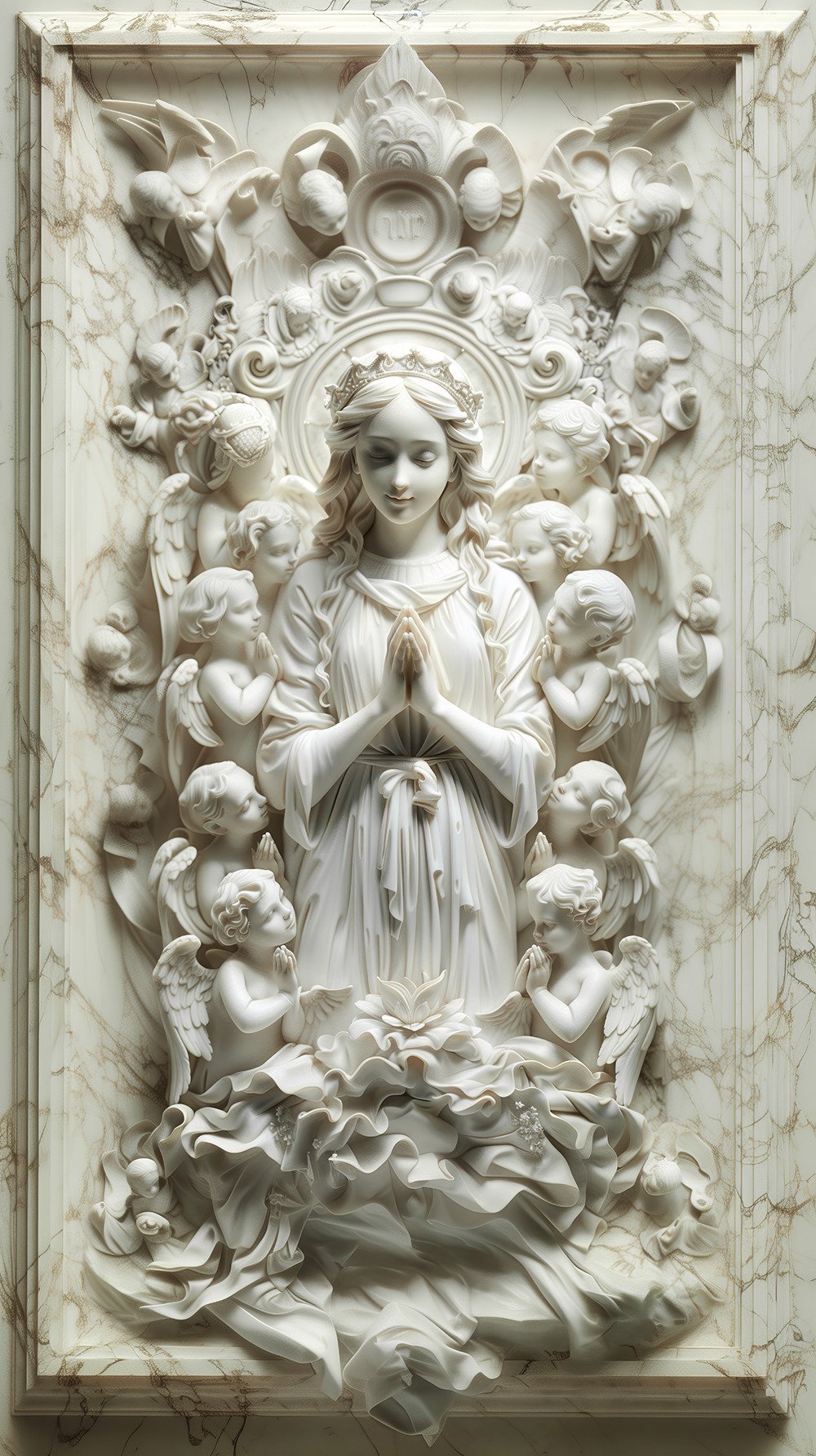 Madonna & Angels Bas-relief 3
