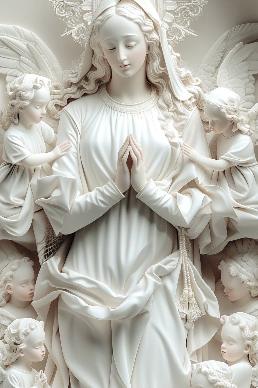 Madonna White bas-relief