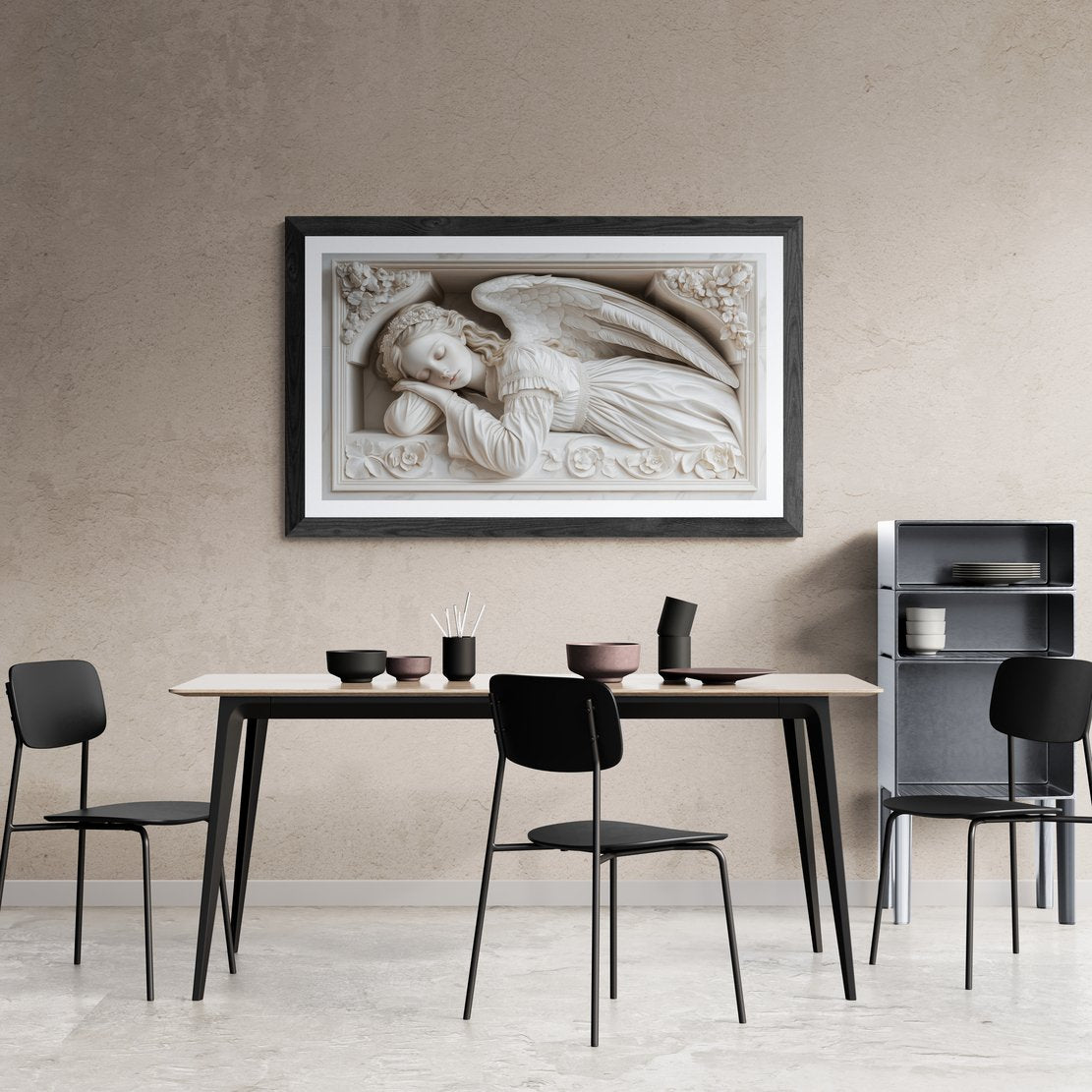Sleeping Angel White Marble