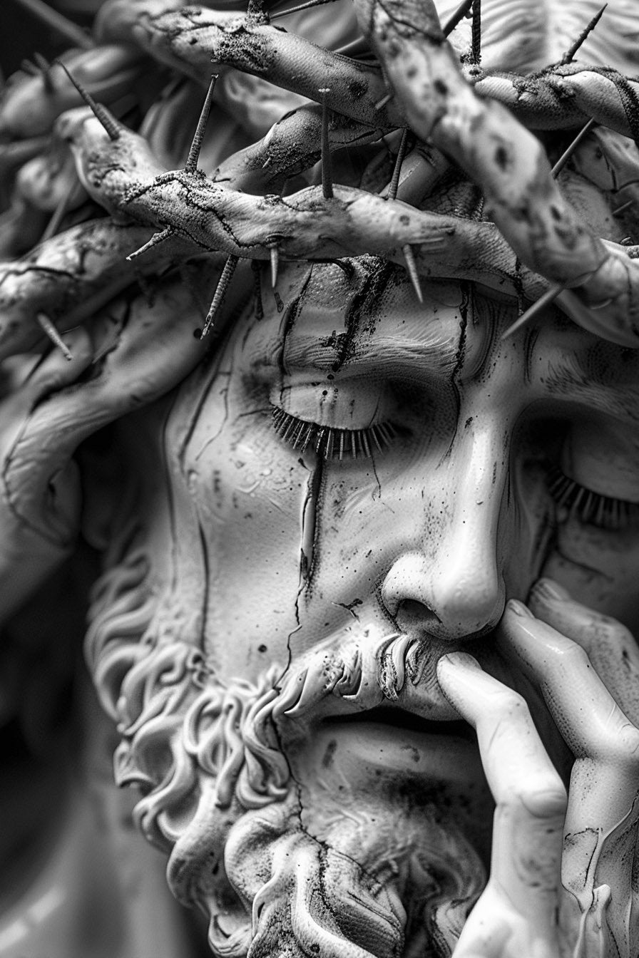 Black&White Jesus Crown of Thorns
