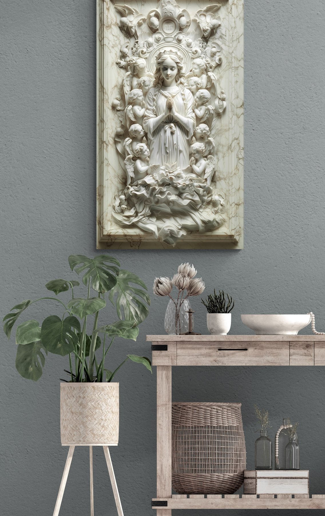 Madonna & Angels Bas-relief 3