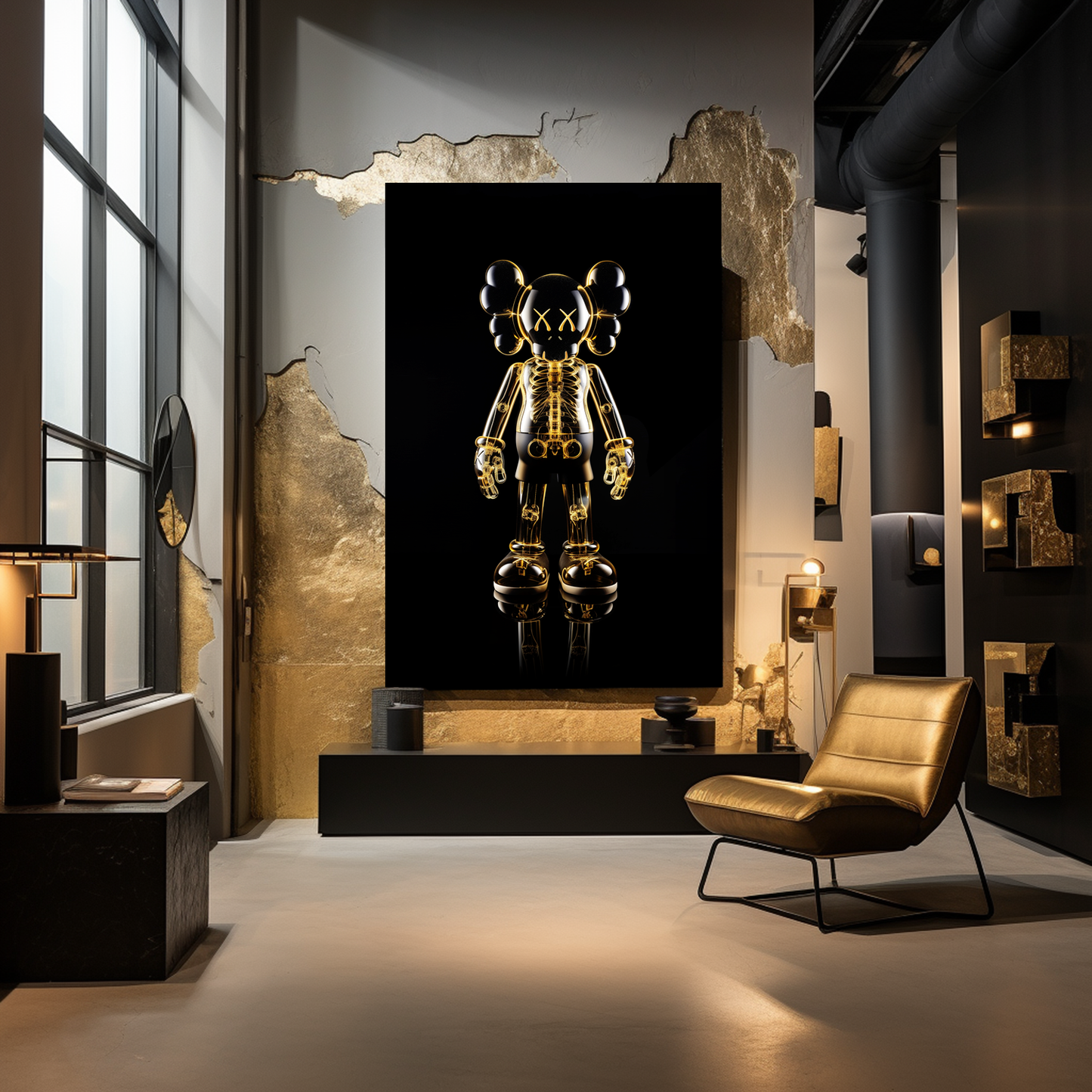 24k Black Shiny Transparent Kaws