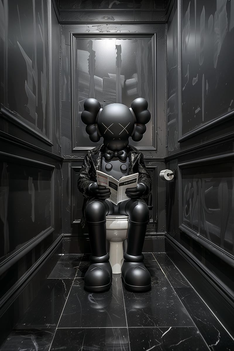 Gentleman Kaws Black Toilette