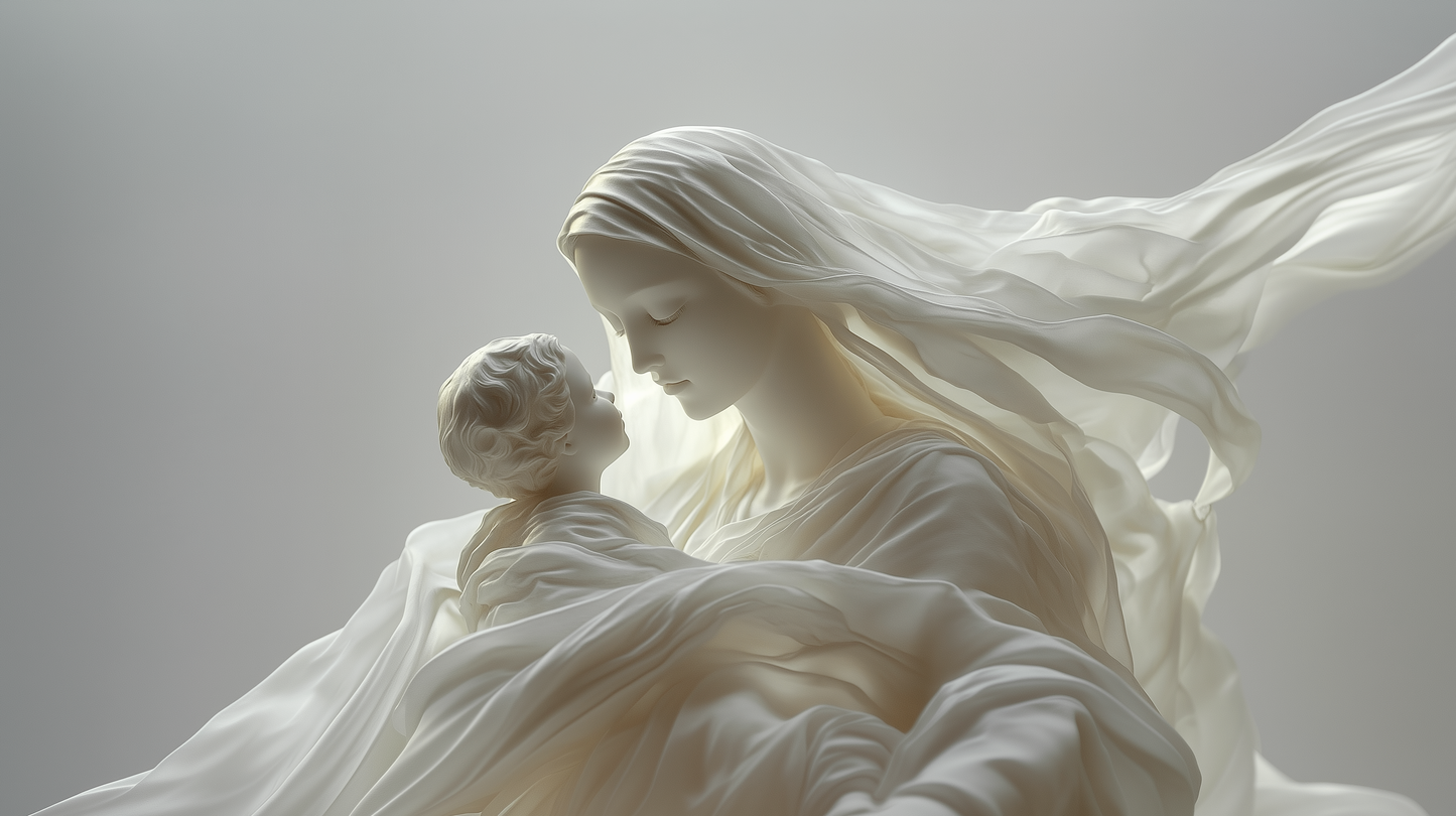 Silk Madonna with Child Eternal Love