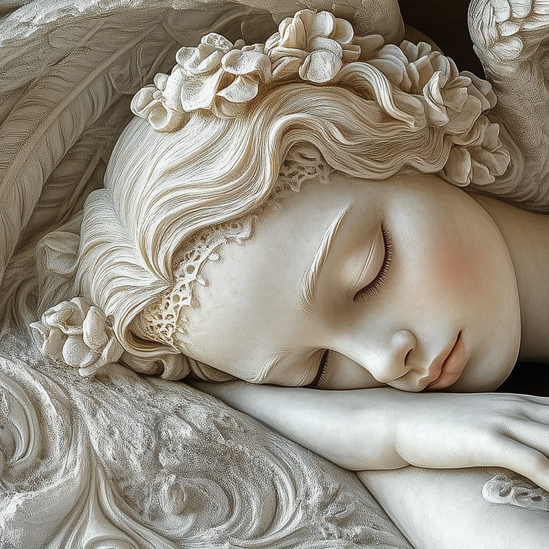 Sweet Marble Angel Sleeping