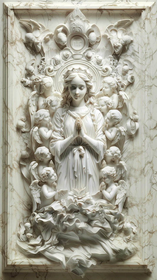 Madonna & Angels Bas-relief 3