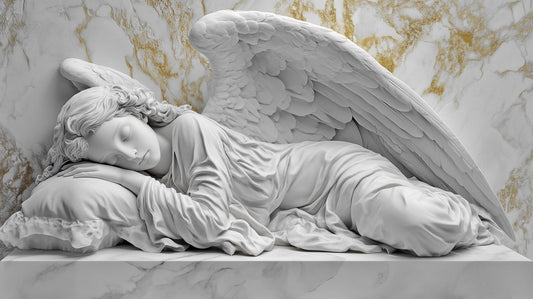 Sleeping Angel White Marble 2