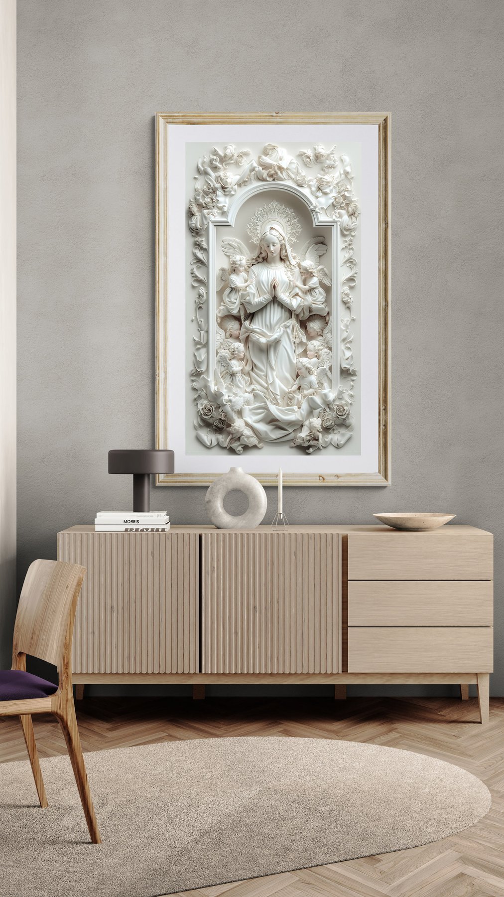 Madonna White bas-relief