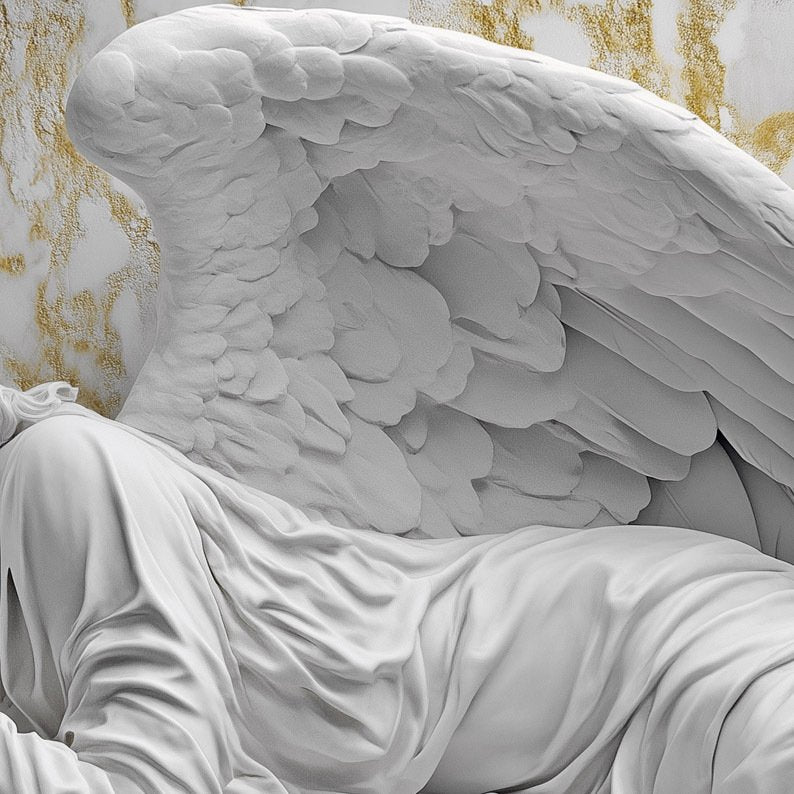 Sleeping Angel White Marble 2