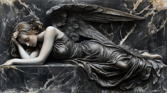 Sleeping Angel Black Marble 2