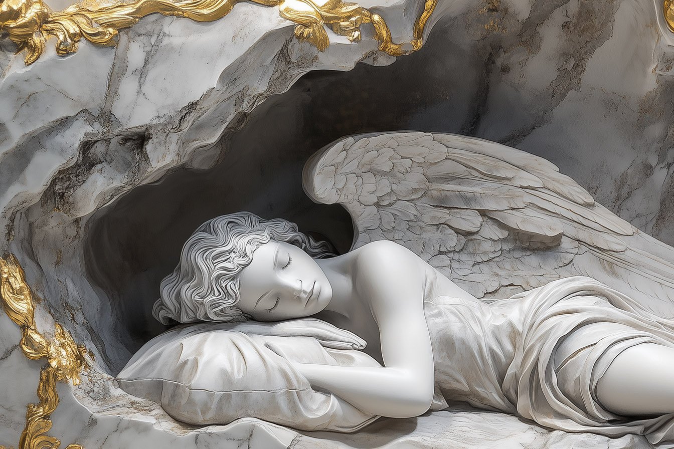 Sleeping Angel Carrara Gold