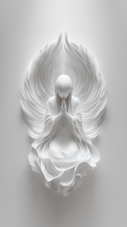 White Origami Abstract Angel