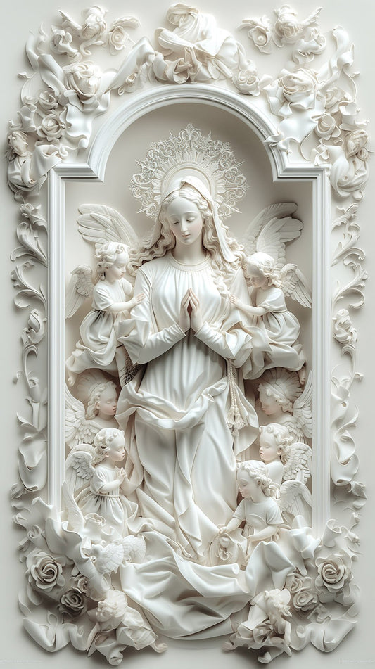 Madonna White bas-relief