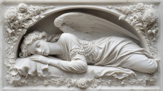 Sleeping Angel White Marble 3