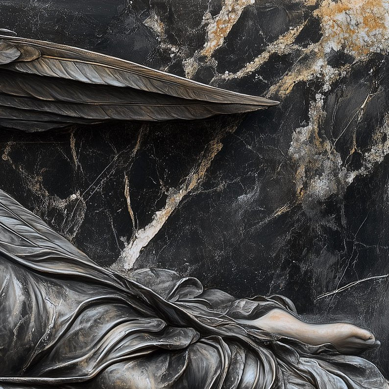 Sleeping Angel Black Marble 2