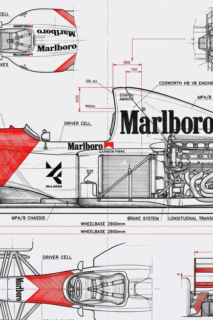 Senna McLaren MP4/8 Technical Study