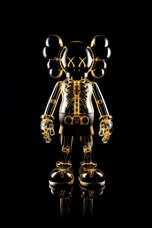 24k Black Shiny Transparent Kaws