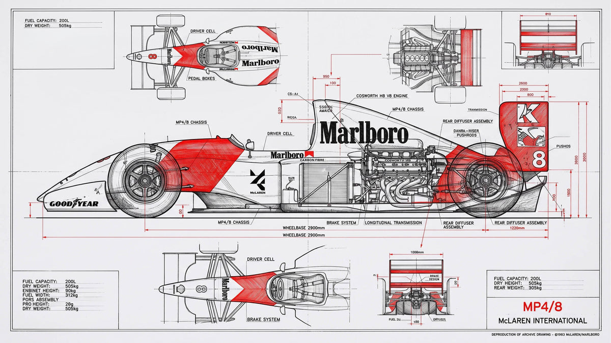 Senna McLaren MP4/8 Technical Study